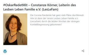 Foto von Constanze Körner und Artikelvorschau